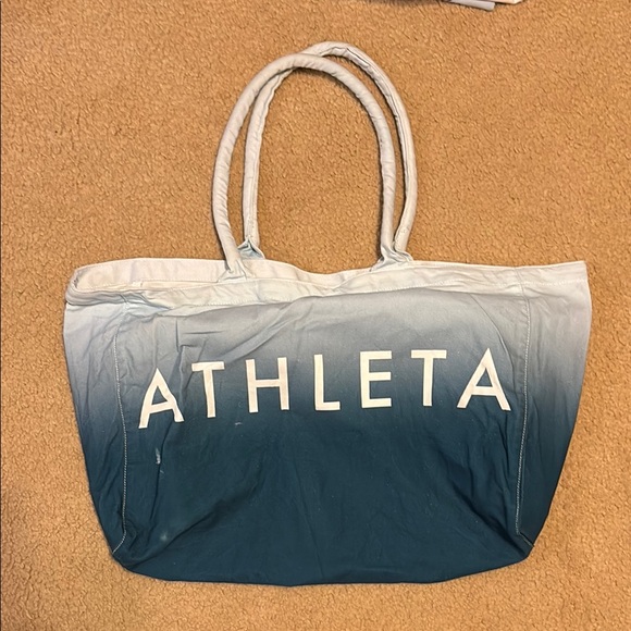 Athleta Blue and White Tote Bag Versatile Durable Design - Picture 1 of 4